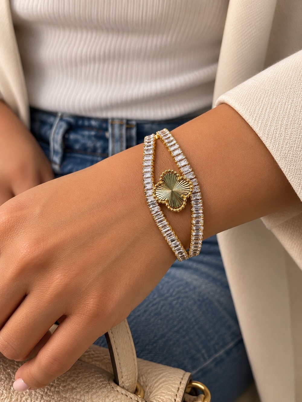 Clover Baguette CZ Tennis Bracelet✨️